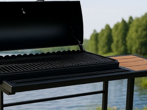 Grill with lid and shelves Premium Pluss