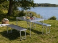 Campingbord med 2 bänkar