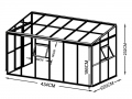 Stiklinis šiltnamis LeanTo'220x434