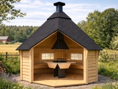 Wooden barbecue houses
