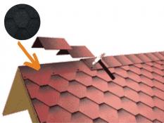 Ridge eaves shingles, black