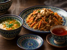 Uzbek ceramic tableware