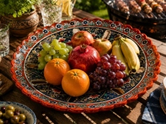 Uzbekiskt fruktfat 32 cm