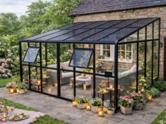 Glasgewächshaus LeanTo'220x434