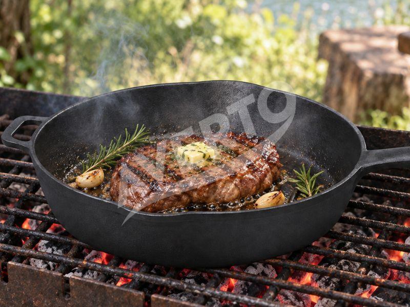 Cast iron grill pan Ø26