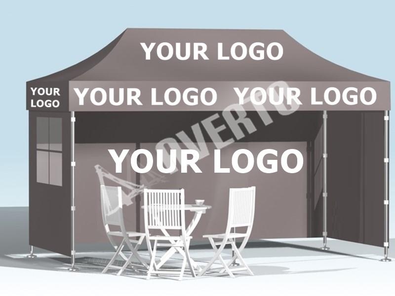 LOGOS　TENT PITTARI MAT RACEFOXX™ 6x3 m Pavilion / Tent, Ø 50 mm Pillars, Logo round