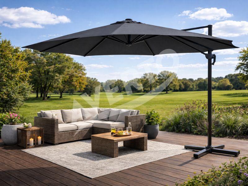 Cantilever Parasol ROMA 3x3 m Dark Grey | Averto