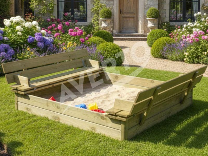 Sandbox with lid and seats